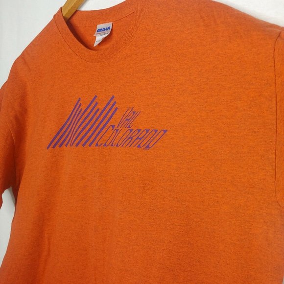 NWOT Vail Colorado Men's XL T Shirt Orange Purple Mountain Ski Town Short Sleeve - Picture 2 of 8